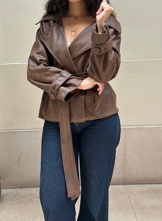 The Suede-Leather Trenchlet