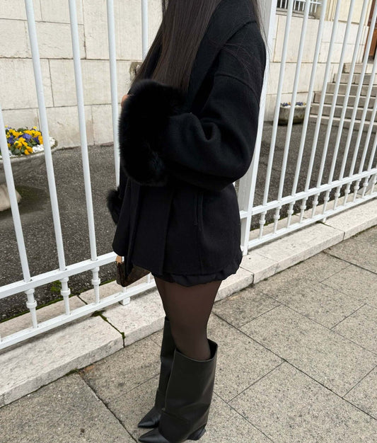 Faux Fur and Wool Jacket